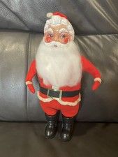 Santa Figure Rubber Face Felt Outfit 1950's MCM Christmas Vintage 12" Standing
