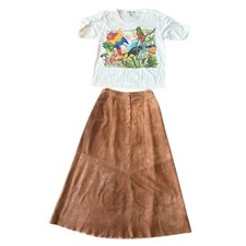 Vintage Talbots Suede Maxi Skirt Women’s 6 Tan Equestrian Cottagecore Vibes