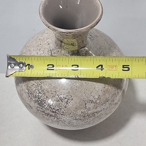 Vtg Haeger Vase Iridescent Brown Cream Mottled Pottery 7½" No.237 Read - Picture 6 of 9