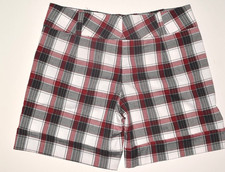Women's Junior's Size 5 French Atmosphere Plaid Cuffed Walking Shorts USA Made!