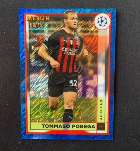 Tommaso Pobega 2022-23 Topps Merlin UCC Blue Shimmer Refractor 60/75 #4