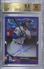 2018 Bowman Chrome Prospect Purple Refractor /250 Jeren Kendall BGS 9.5 Auto a8r