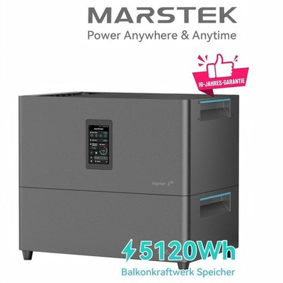 MARSTEK Jupiter C Plus Balkonkraftwerk Speicher 5.12kWh Solar Akku 4 MPPT