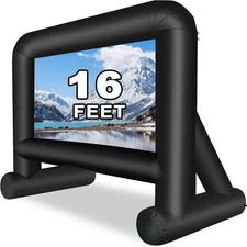 16ft Inflatable Movie Screen Outdoor Projector Screen w/ Air Blower Storage Bag