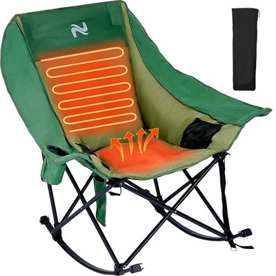 SUNYRISY Oversized Folding Rocking Camping Chairs Padded Recliner Rocker Chair