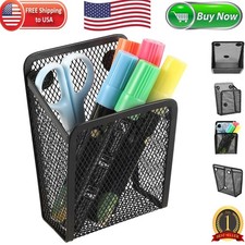 Magnetic Stainless Steel Pencil Holder - Elegant Desk Organizer 2.5" x 3.5"