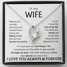 To My Wife Necklace - Perfect Christmas  Anniversary Gift for Her Wife Woman   