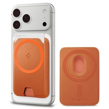 Spigen MagSafe Card Holder Valentinus Dual Magnets 3 Cards MagFit in Orange
