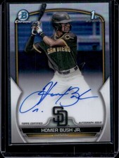 2023 Bowman Draft Homer Bush Jr. Chrome Auto Refractor 1st #/499 Padres