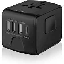 Travel Adapter Worldwide Voltage Compatible 2USB 2TYPE C Universal US UK EU AU