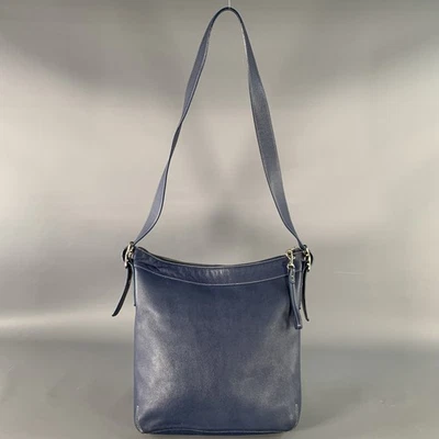 Sac À Bandoulière En Cuir Vintage Bleu Avec Couture Contrastée COACH - Photo 1/4