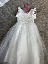 Trish Scully White Flower Girl or First Communion Dress Size 7