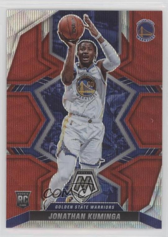 2021-22 Panini Mosaic Rookies Red Wave Mosaic Prizm Jonathan Kuminga #205 01wt