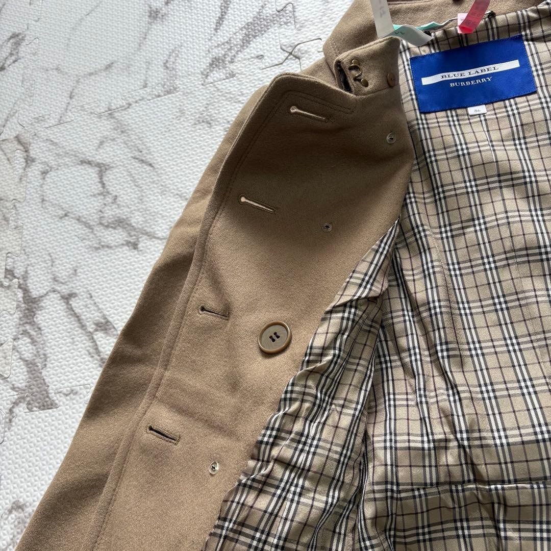 Burberry Blue Label Peacoat Beige Wool With Nova Check Pattern Size 36 For Women thumbnail 21