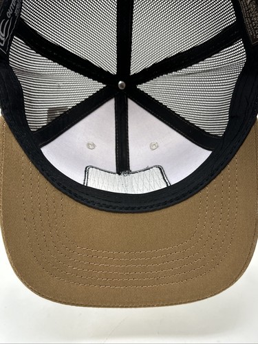 California Waterfowl Trucker Hat Camo Patch Mesh Back Brown White Outdoor Cap - Picture 8 of 9