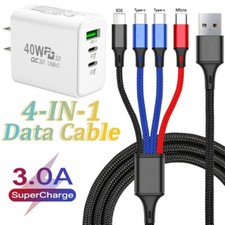For Samsung Note20Ultra S10 S9 S8 40W Fast Charger USB Type C Wall Power Adapter