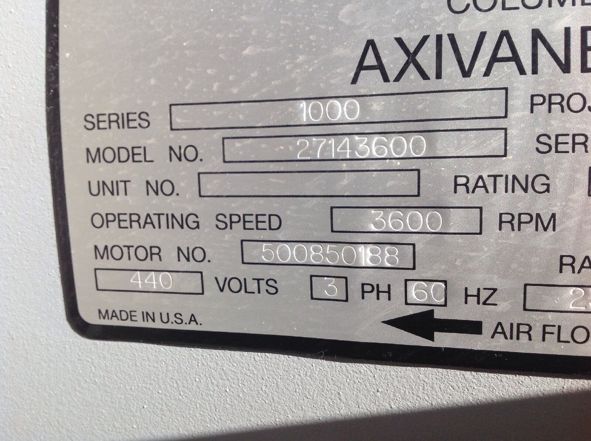 Howden Axivane Fan 27143600. Series 1000 | eBay