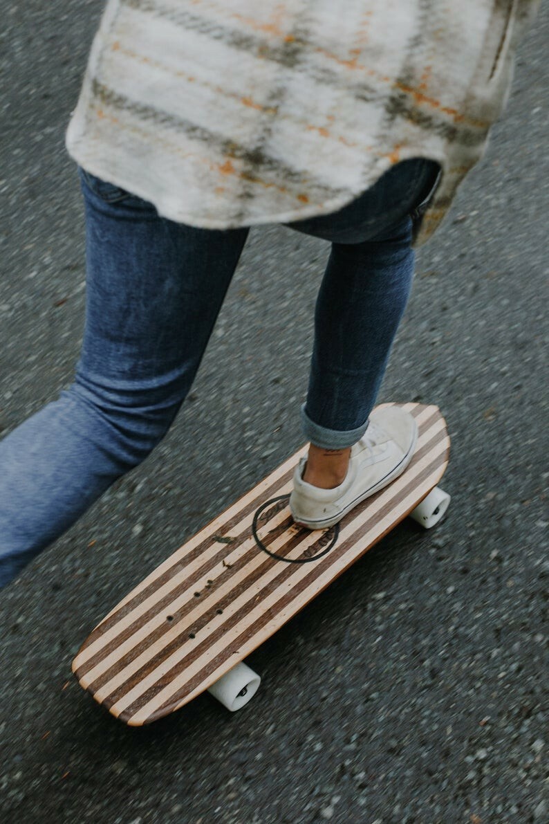 Striped Cruiser Skateboard Longboard - Southpaw Board Co. Built in USA