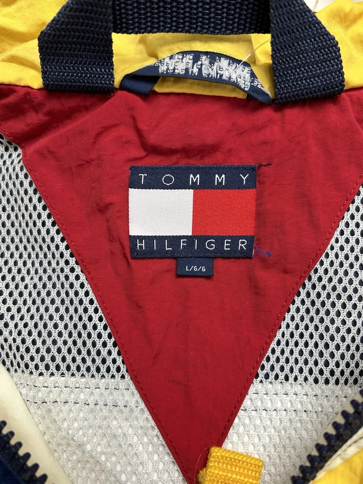 Vintage Tommy Hilfiger International Games USA Half Zip Big Logo Jacker LRG Rare - Image 4 of 4