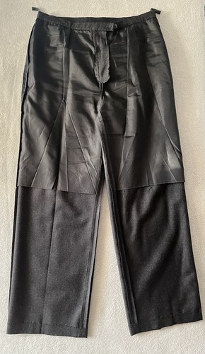 Laura Ashley Trousers Pure Wool Size 16 Work Smart Grey Tailored Straight Pants - Picture 8 of 17