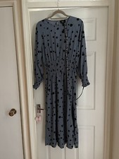 ❤️ Asos AX Paris Blue Dot Midi  Dress, Size 10. BNWT.