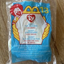 McDonalds Ty Teenie Beanie Babies Happy Meal Toy 13 Neon The Seahorse 2000 NIP