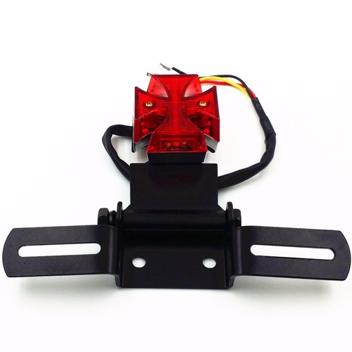 Red Cross Brake Tail Light For Harley Honda Kawasaki Suzuki Yamaha Victory Cafe - Bild 4 von 9