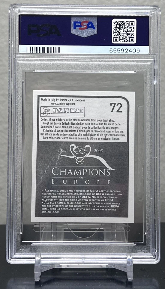 1955-2005 Panini Champions of Europe #72 Andres Iniesta PSA 9 LOW POP Barcelona - Image 2 of 2