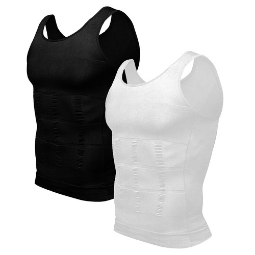 2PCS Mens Slimming Body Shaper Underwear Compression Vest Singlet Dad Bod AUS - Picture 20 of 34