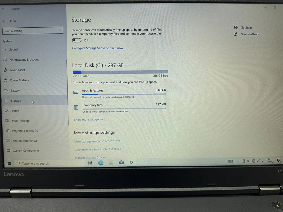 Lenovo Laptop L570 Thinkpad Windows 10 i5-6200U 8GB RAM 256GB Missing Keys - Image 3 of 4