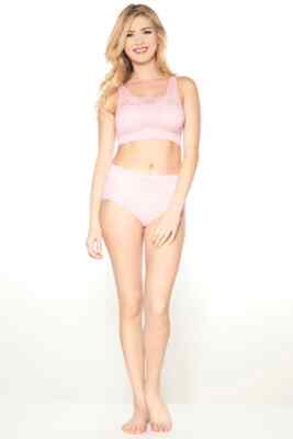 Rhonda Shear  Lace Overlay Bra  557-604  Pink Nectar, Size M