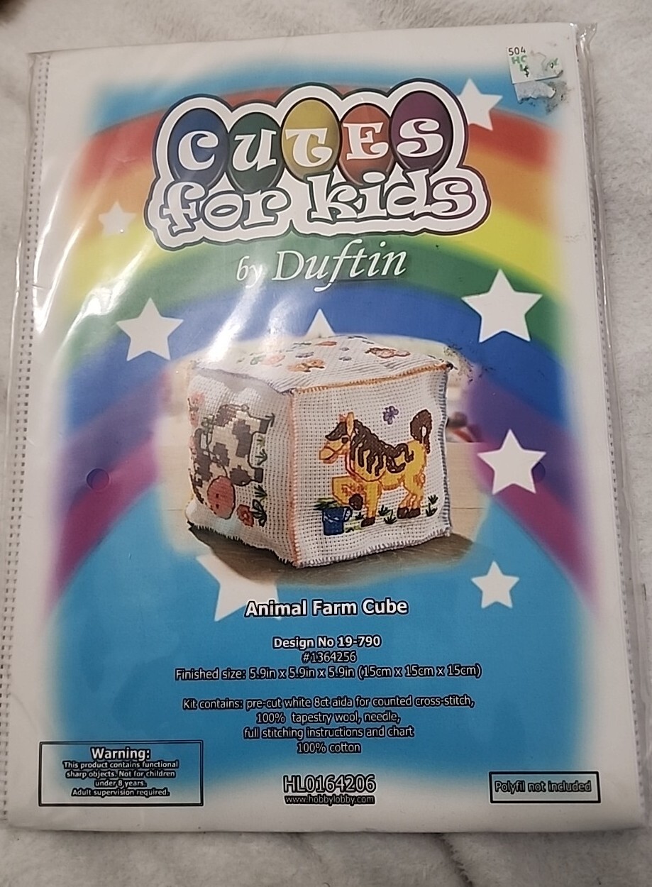 Duftin Cutes for Kids Animal Farm Cube Baby Block Cross Stitch wool yarn 1364256