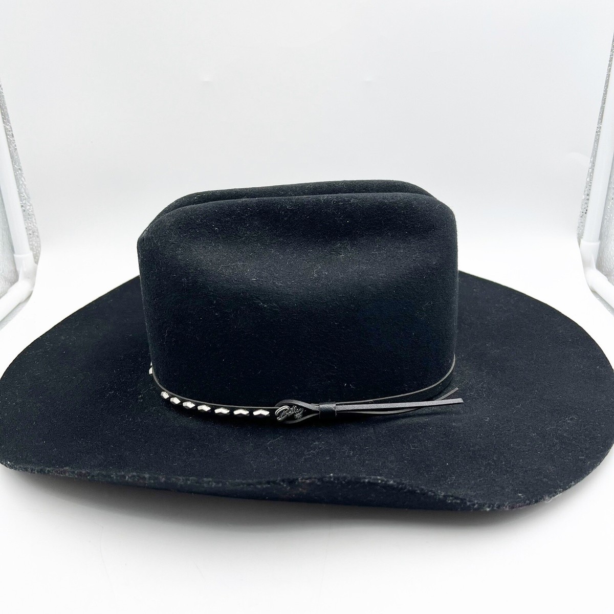 VINTAGE 1999 BLACK Bailey Alamo Cowboy Western Hat XXWool  display picture 1