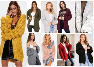 bubble sleeve knit cardigan