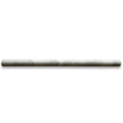 C18H Carrara White Marble Venato Carrera Pencil Liner Trim Molding Honed