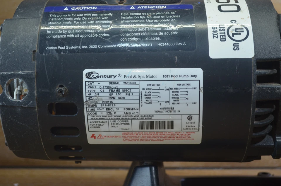 Bomba de refuerzo PB4-60 3/4 HP para limpiadores de piscinas laterales a presión, 115V/230V Polaris Foto 3 de 4