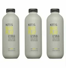 KMS Hair Play Styling Gel 25.3oz/750ml 3 PACK - NEW FRESH SEALED 