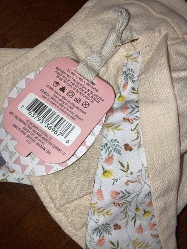 Cappello Chambray bambino neonato 0-6 mesi Hallmark coniglietto pasquale cofano cotone foto op - Foto 7 di 12