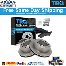 TRQ New Rear Brake Pad & Rotor Kit Semi Metallic For 1999-2007 Ford E250 E350