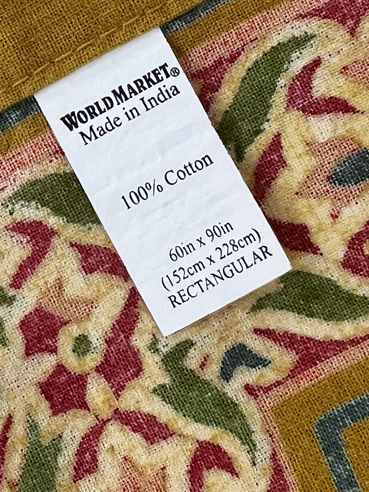 World Market Boho Floral Tablecloth Rectangle 69&rdquo; X 90&rdquo;  Cotton Mint Condition