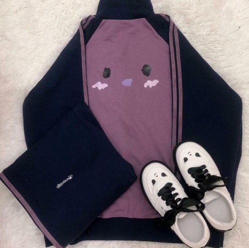 4 Stile süßes Mädchen Damen Cinnamoroll & Kurumi Sport Set Jacke & Hose süß - Bild 13 von 16