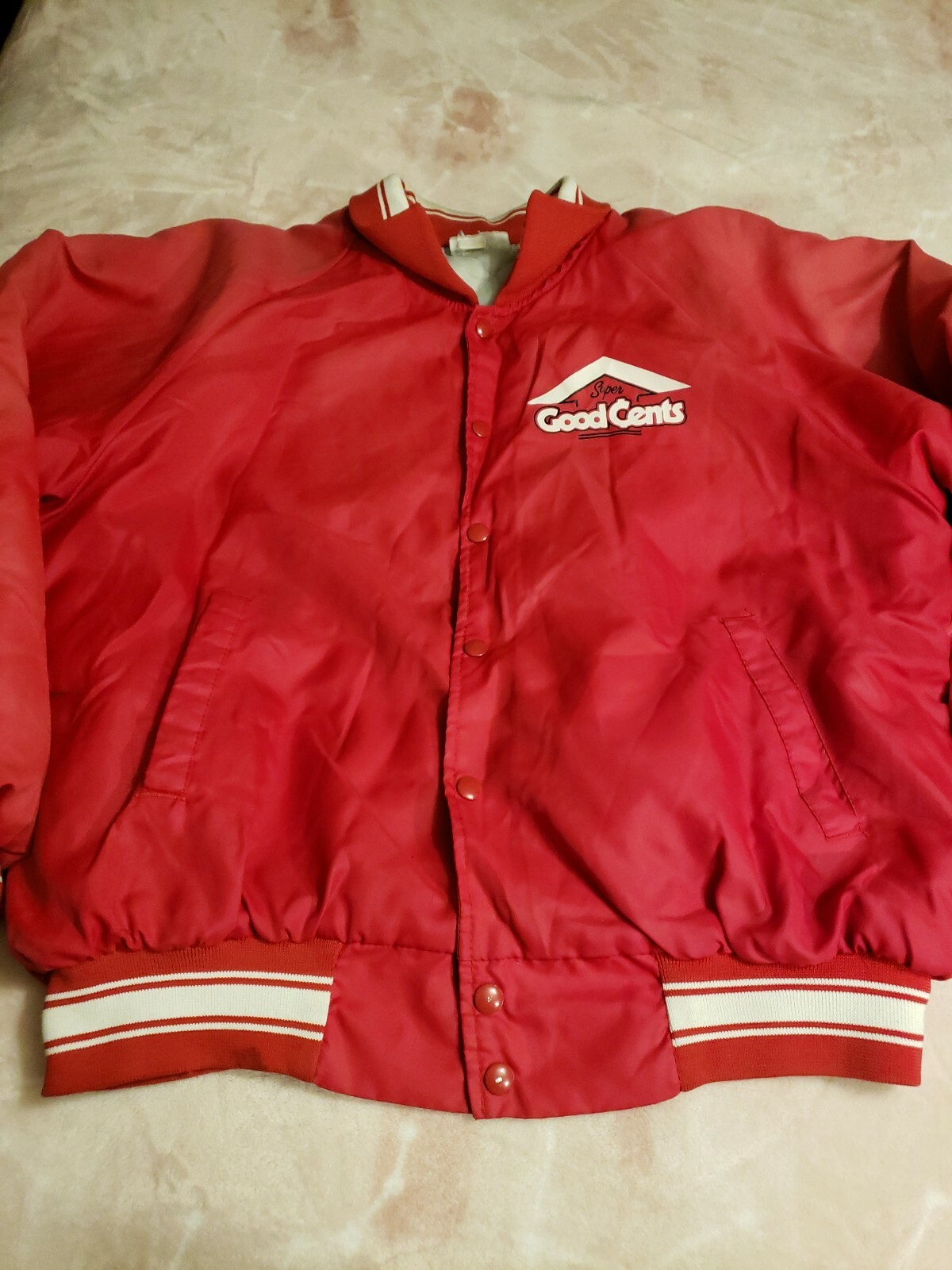 Vintage Red Bomber Jacket Size XL Super Good Cents-image