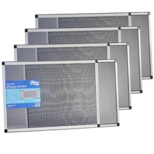 Adjustable Window Screen, Vertical/Horizontal, 20"x28-54" or 28"x20-38", 4 Pack