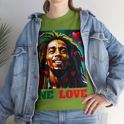 Bob Marley One Love Unisex soft Heavy 100% Cotton T-shirt Reggae Jamaican Music - Picture 60 of 78