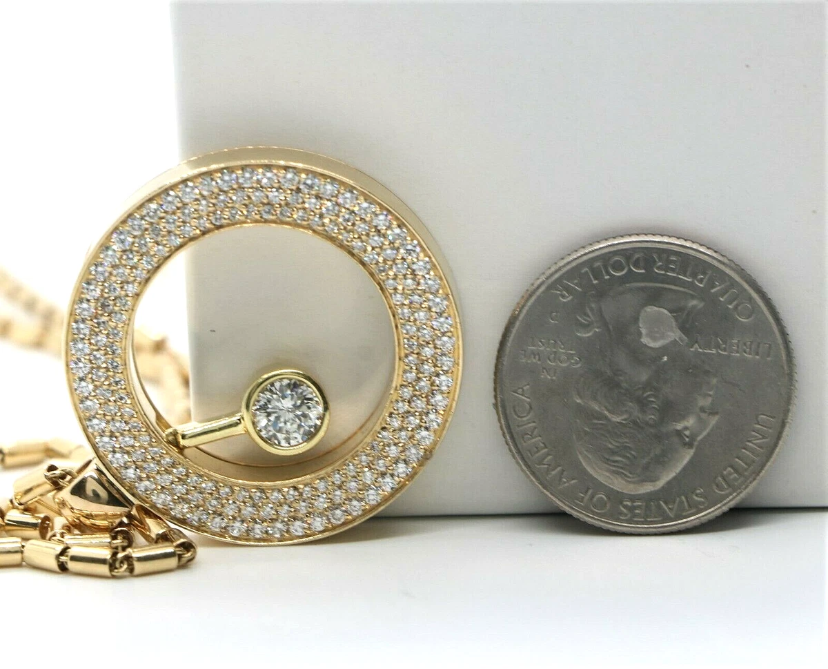 20 000 Roberto Coin Cento 18K Gold 2.64ct Pave Diamond O Pendant 26