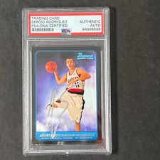 2006-07 Bowman Chrome #118 Sergio Rodriguez Signed Card AUTO PSA Slabbed Trail B