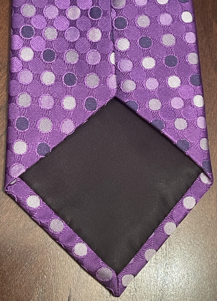Kenneth Cole Reaction 紫色灰色 100% 真丝男式领带中国制造 — 第 2/4 张图片