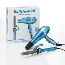 BABYLISSPRO NANO TITANIUM LIGHTWEIGHT DRYER + 1" SPRING CURLING IRON BNTPP68