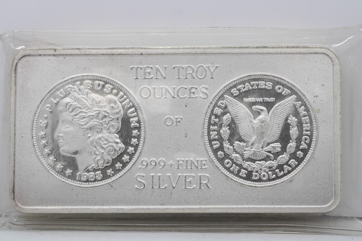 10 oz. .999 Fine Silver Bar Panama City Morgan Style South East