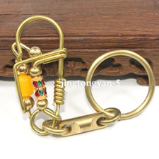 Handmade Brass Keychains Keyrings Belt Clip Wallet Car Key Chain Holder Gifts